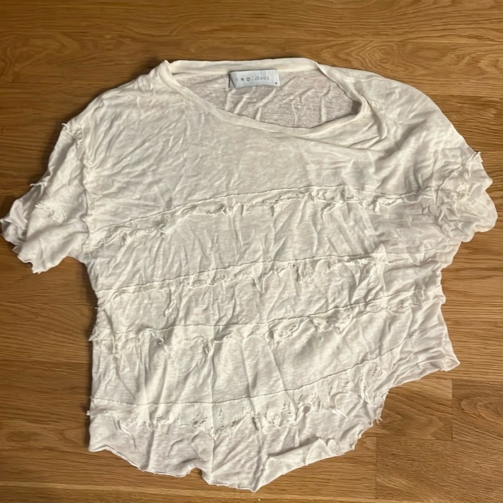 White tattered IRO shirt